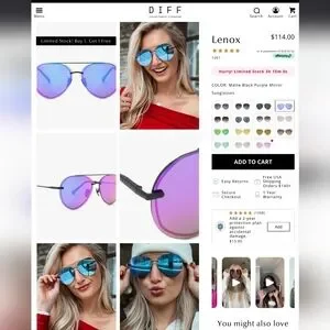 Diff Eyewear | Accessories | Diff Eyewear Purple And Black  display picture 3